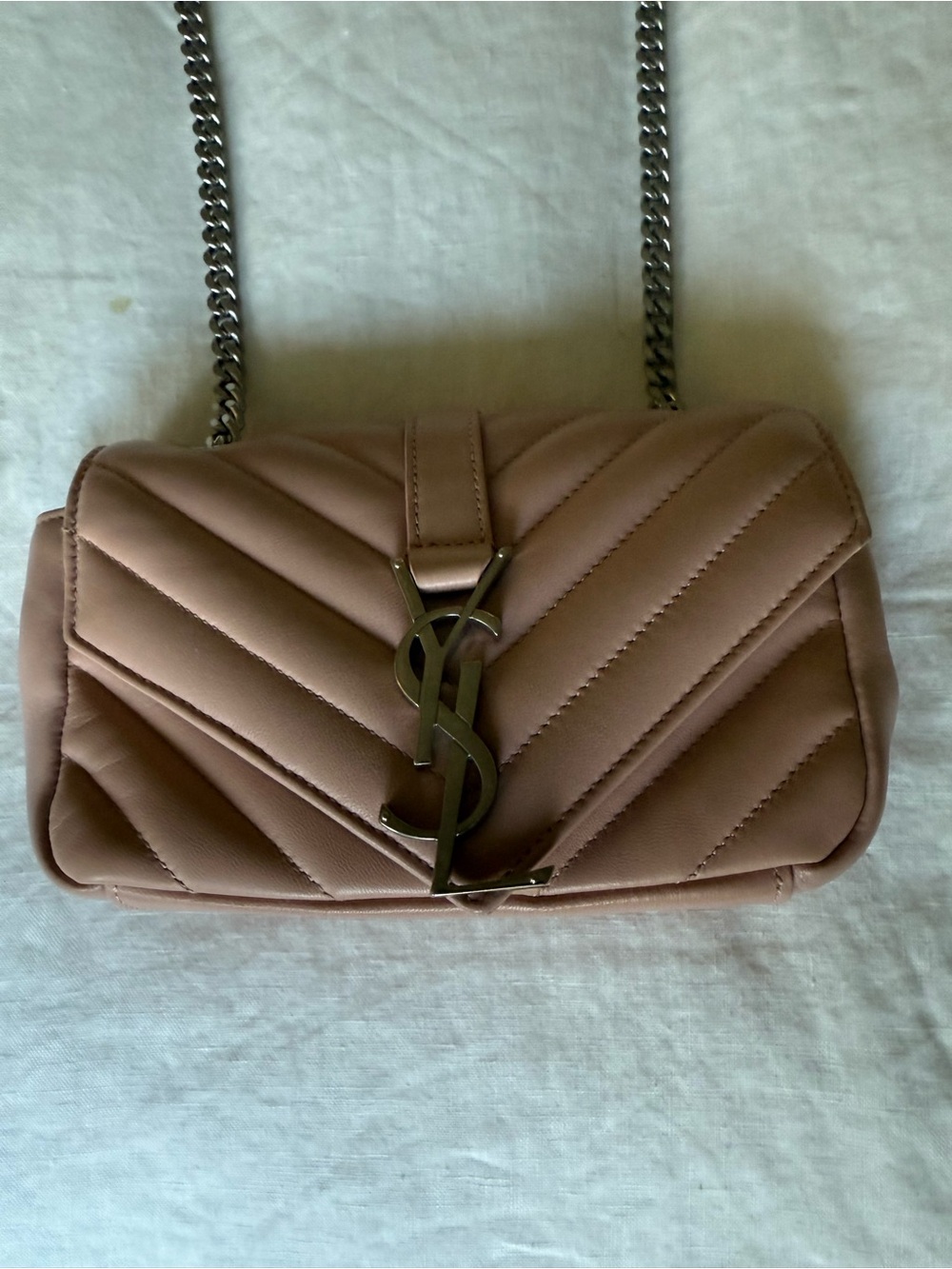 Saint Laurent Blush Quilted Leather Chain Crossbody - Picture 2 of 10